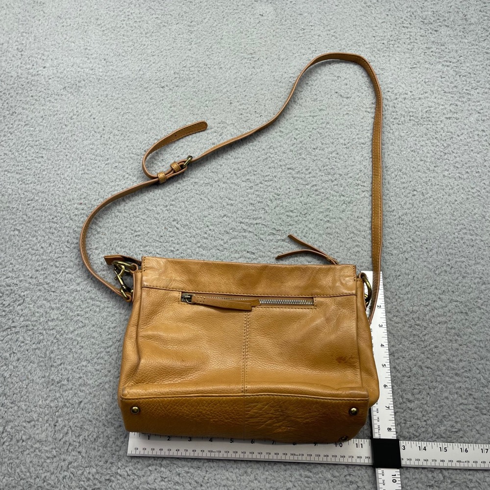 American Leather Co. warm tan leather shade Holton Crossbody Handbag Purse Bag - Picture 2 of 15